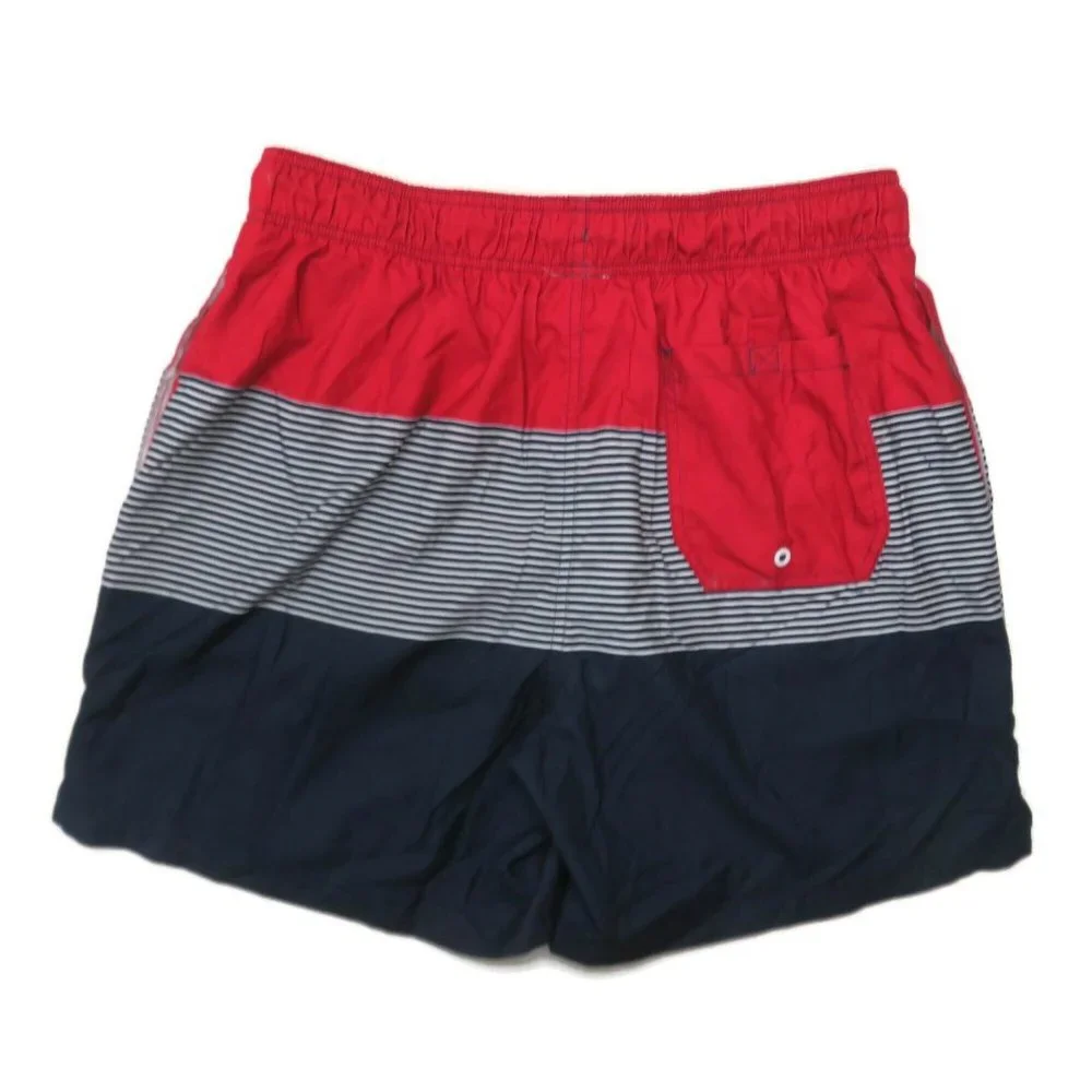 Jake Austin Swim Trunks‎ Shorts Mens Large Lined Striped Colorblock Red Gray